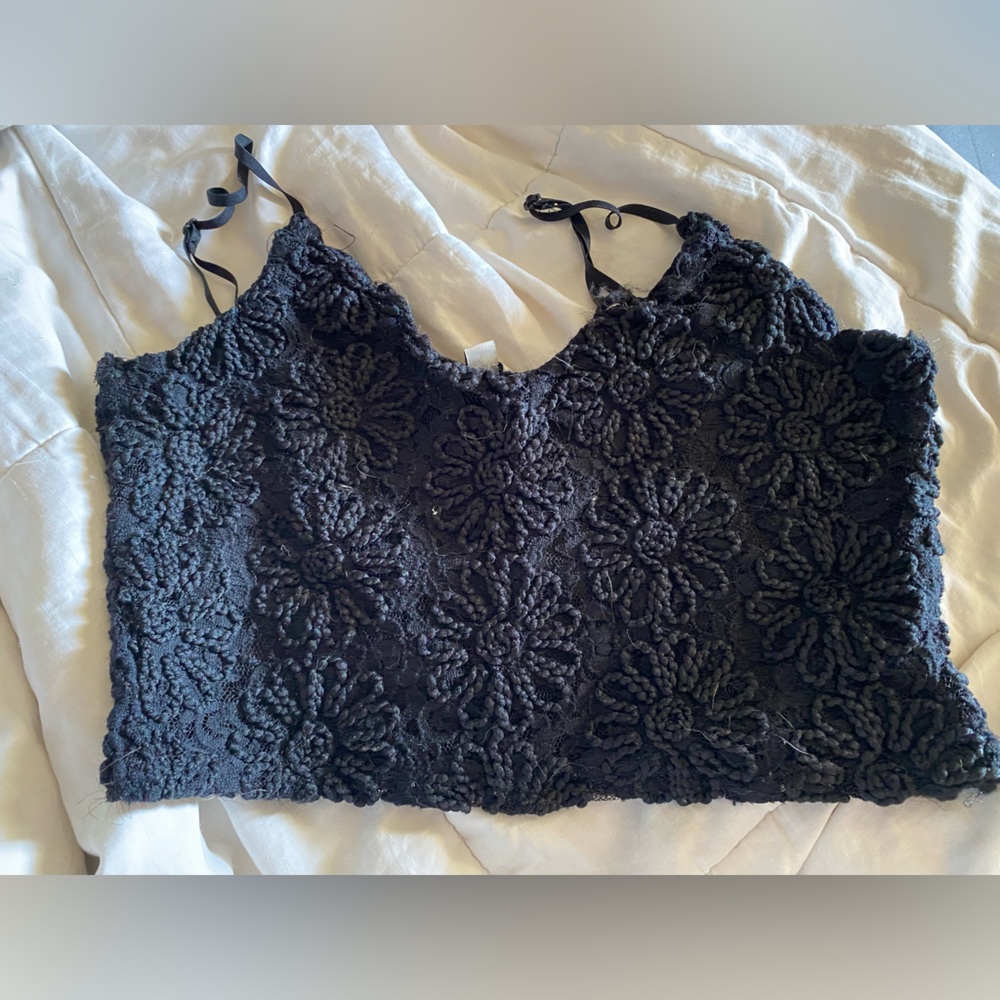 Cute little black sunflower haute Monde  top size large
